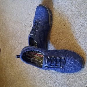 Skechers relaxed fit slip-ons,  size 7, blue